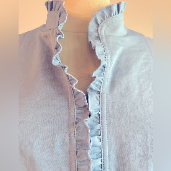 New Blue 3/4 Sleeves Jacket Blazer Sz M - Picture 3 of 14